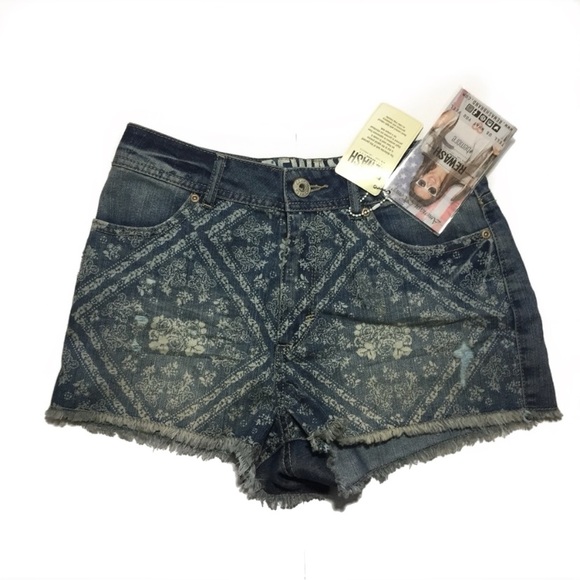 Rewash Pants - NEW Rewash Denim Shorts with Floral Design 6